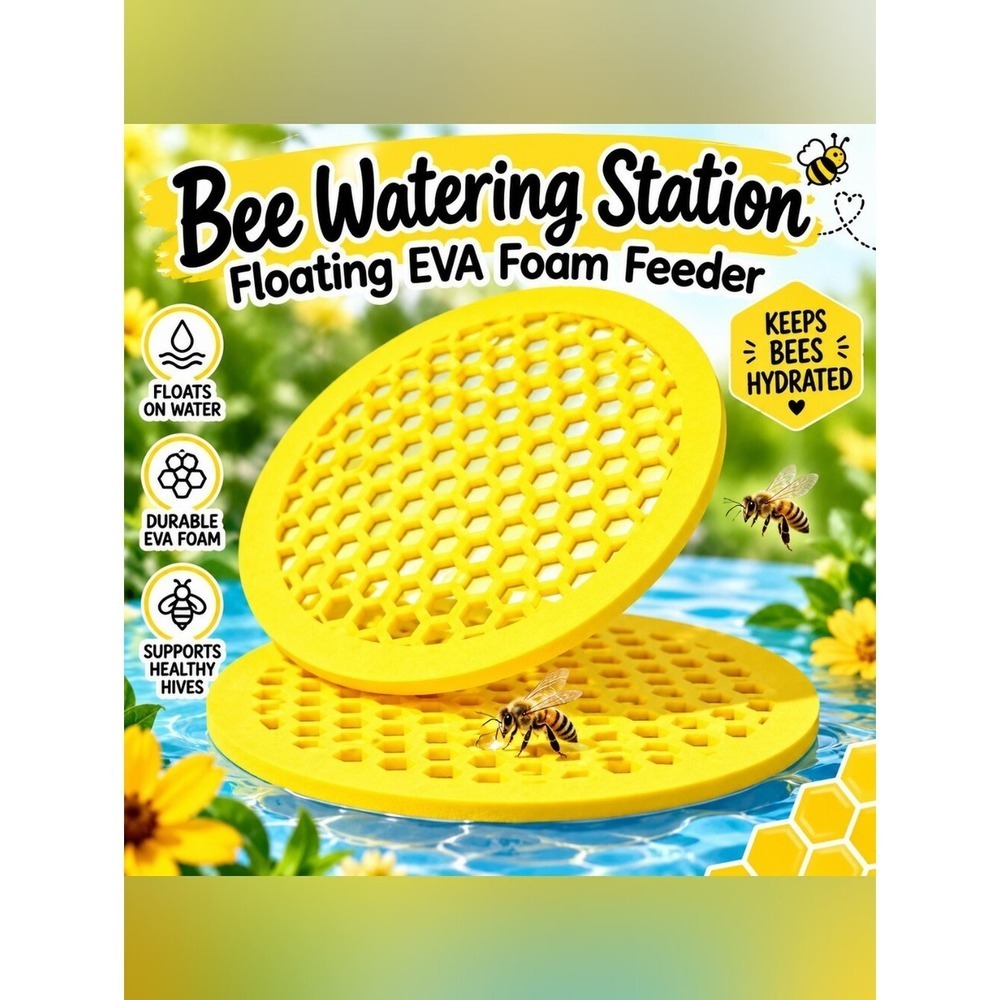 Bee Watering Station Floating EVA Foam Honeycomb Pollinator Feeder (2)